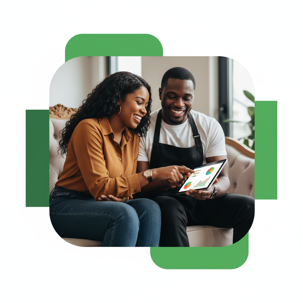 Pessoas felizes usando o sistema